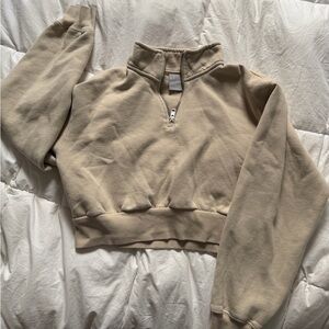 Aritzia Perfect Cropped Fleece Light Sage XS